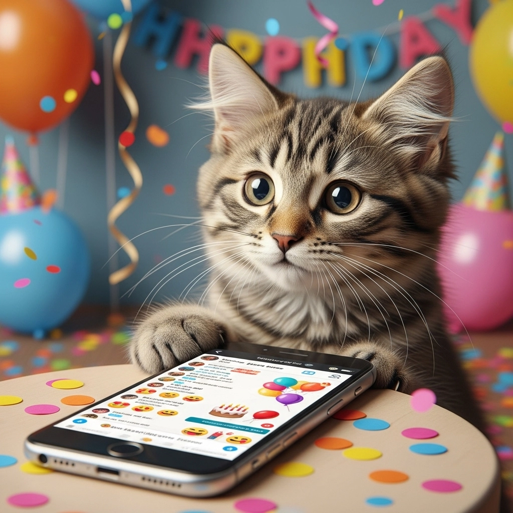 Social Media Birthday Cat Puns
