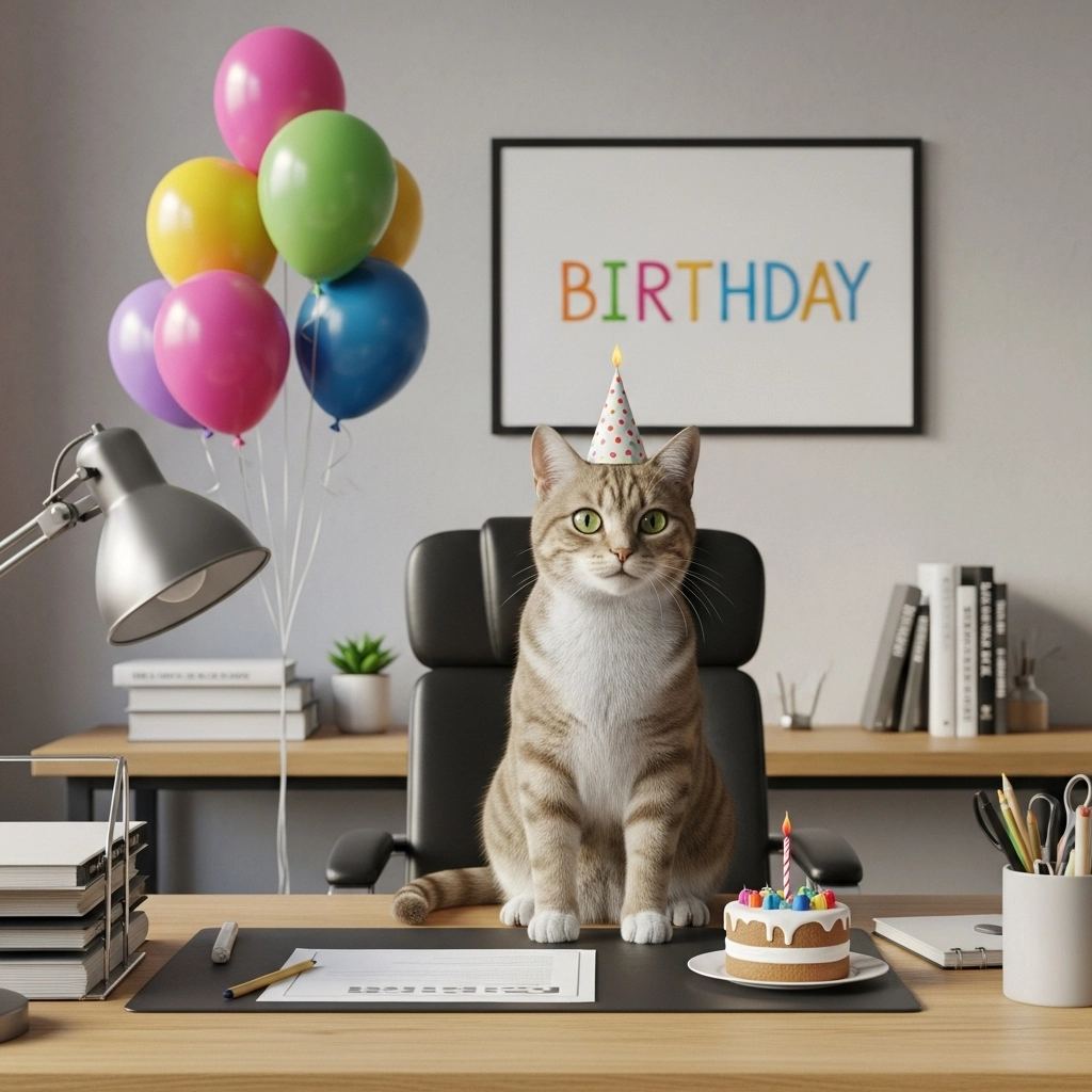 Work-Related Birthday Cat Puns