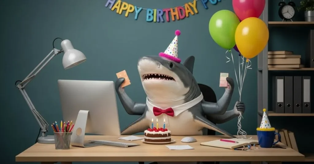 Productivity Shark Birthday Puns