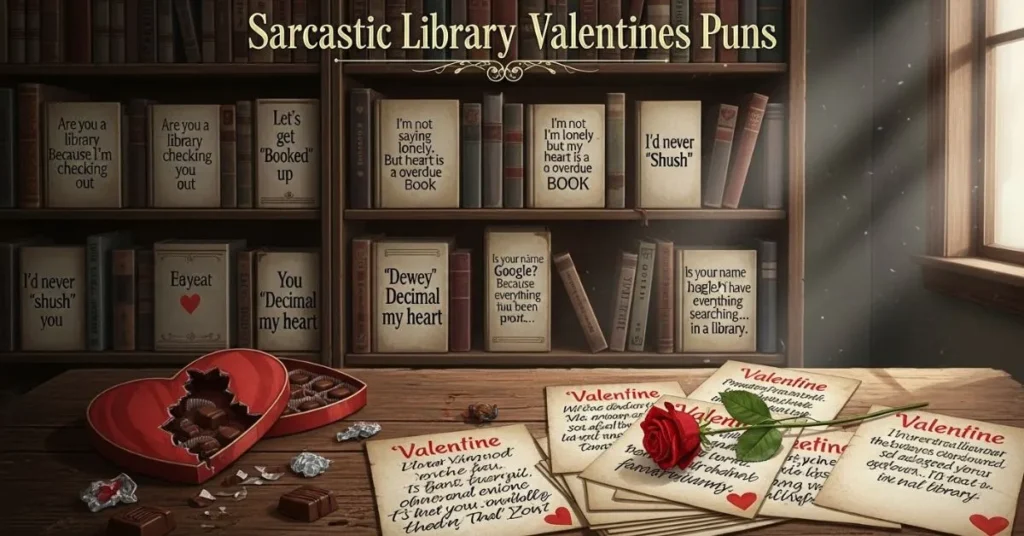 Sarcastic Library Valentines Puns