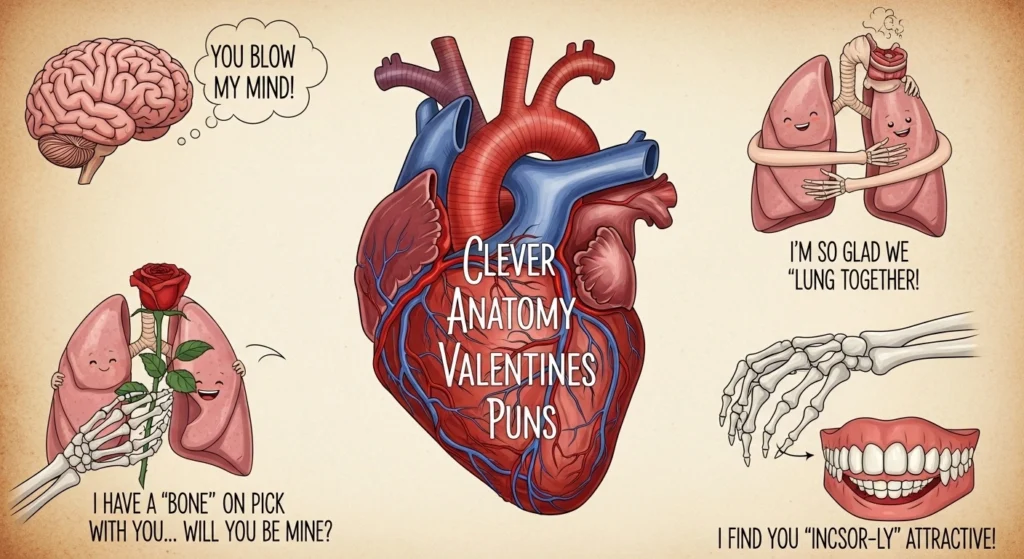 Clever Anatomy Valentines Puns