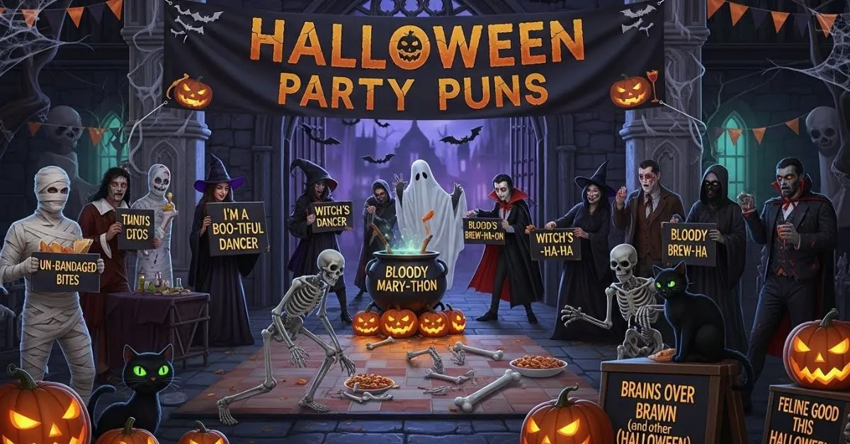 Halloween party puns