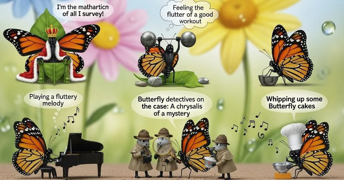 butterfly puns (implied by cute animal puns)