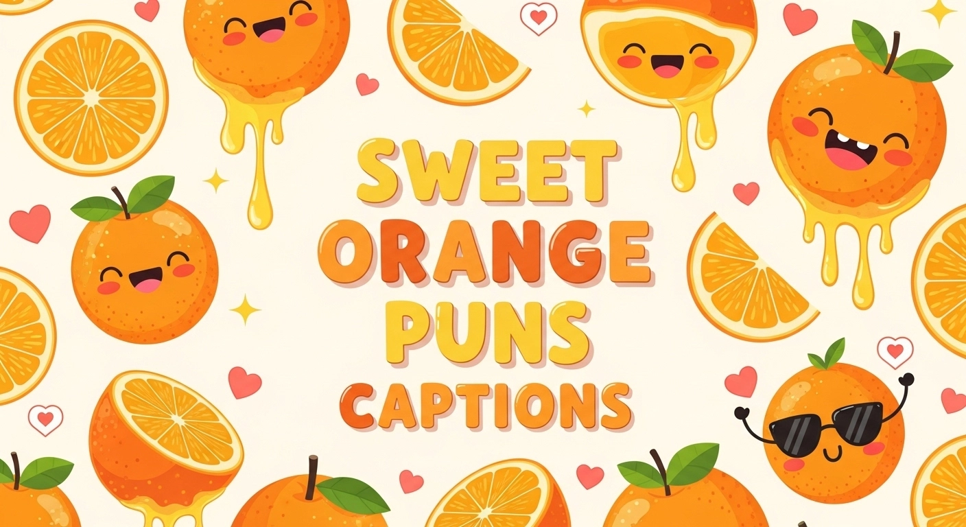 Sweet Orange Puns Captions
